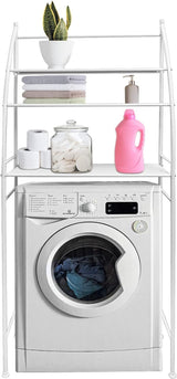 CARLA HOME 3-Tier Over Washing Machine Storage Rack for Laundry Room Space Saving, Towels, Detergent & Bathroom Essentials - Low Angle