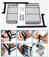 CARLA HOME 2-Tier Kitchen Spice Rack Organizer Storage Shelf for Condiments, Oil Bottles, Utensils, Cutting Board & More - Low Angle