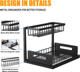 CARLA HOME 2 Tier Under Sink Organiser with Sliding Drawers for Kitchen & Bathroom - Top-Down View