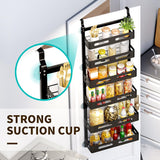 CARLA HOME 6 Tier Over the Door Organizer with Adjustable Metal Pantry Storage Rack and Hanging Baskets for Kitchen and Bathroom - Top-Down View