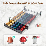 CARLA HOME 60 Coffee Pod Holder Drawer with Tempered Glass Capsule Organizer for Nespresso Pods and Sliding Drawer for Kitchen Countertop - Front View