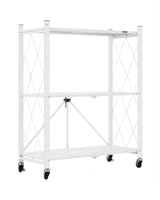 CARLA HOME 3-Tier Foldable Storage Shelf with Wheels for Kitchen Garage Pantry or Basement (White) - Extra Image