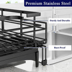 CARLA HOME Expandable Dish Drying Rack with Drainage Spout, Utensil Holder & Drainboardfor Kitchen Countertop Organizer (2 tier)