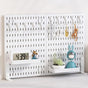 CARLA HOME 2 Pack Desk Pegboard Organizer Kit  with Hooks, Tray & Mount Ideal for Office, Gaming Setup & Home Workspace Organization (White)