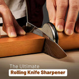 CARLA HOME Rolling Knife Sharpener - Brown - 15° & 20° Angle - Kitchen Appliances Knife Sharpeners - Front View