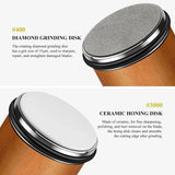 CARLA HOME Rolling Knife Sharpener - Brown - 15° & 20° Angle - Kitchen Appliances Knife Sharpeners - Top-Down View