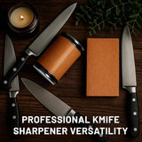 CARLA HOME Rolling Knife Sharpener - Brown - 15° & 20° Angle - Kitchen Appliances Knife Sharpeners - Rear View