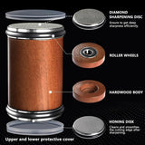 CARLA HOME Rolling Knife Sharpener - Brown - 15° & 20° Angle - Kitchen Appliances Knife Sharpeners - Low Angle
