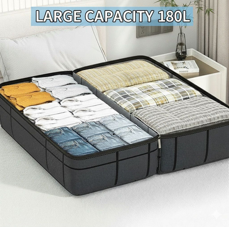 CARLA HOME 2-Pack 180L Extra Large Moving Storage Bags with Handles & Duty Zippered for Clothes, Travel, Space Saving & Camping
