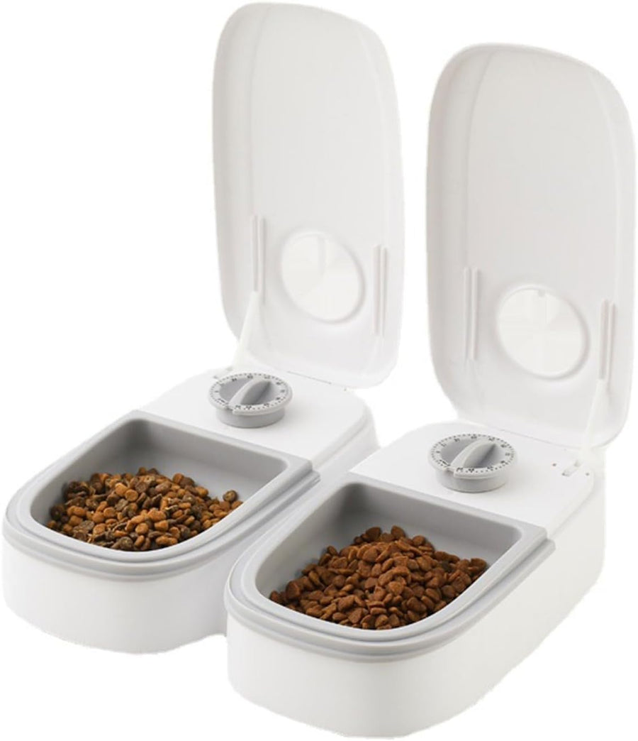 CARLA HOME 2 Meal Automatic Pet Feeder with Timer for Cat & Dog Wet & Dry Food (Dual Bowl 700ML)