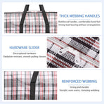 CARLA HOME 6 Pack Large Moving Storage Bags with Zipper & Handles for Clothes, Bedding, Blankets, Dorm & Travel (80x55x25cm)