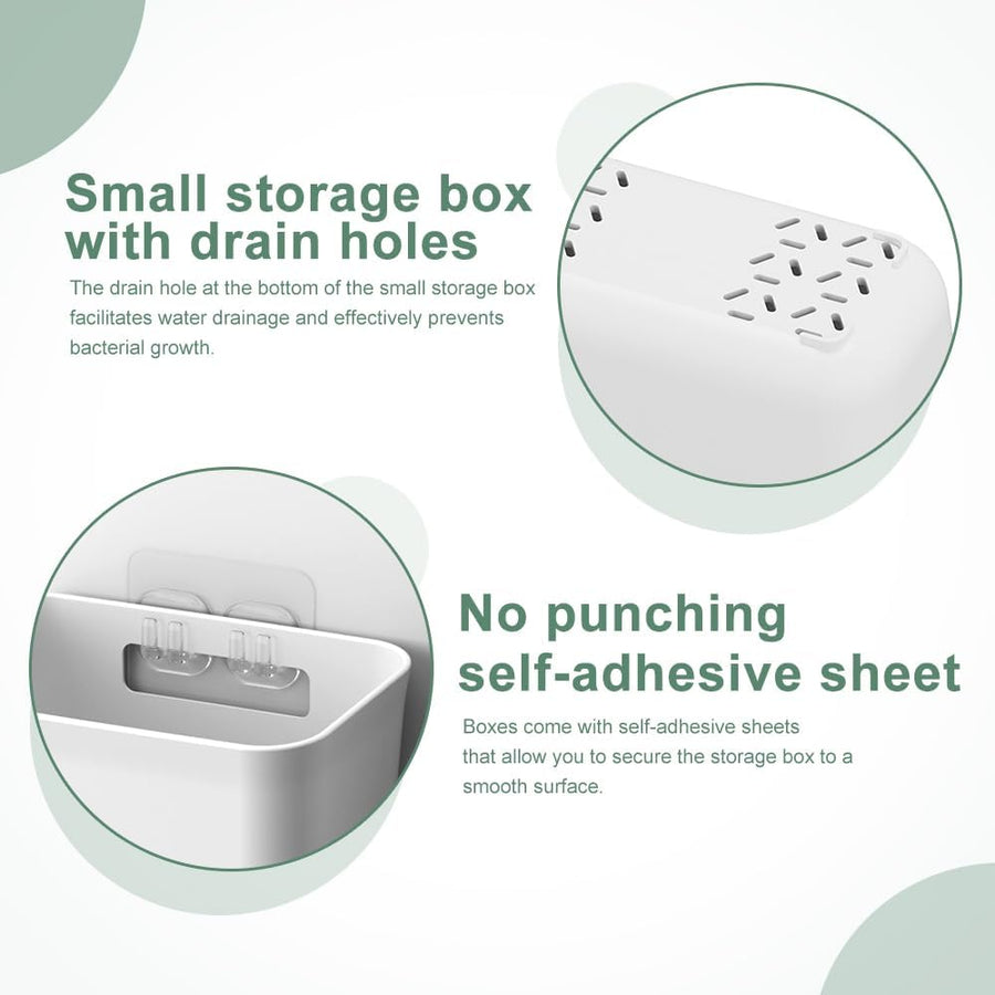 CARLA HOME 4-Pack Self-Adhesive Wall Storage Box for Cabinet Doors, Kitchen, Bathroom & Office
