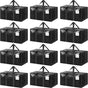 CARLA HOME 12-Pack Large Moving Storage Bags with Zippers & Handles with 95 Liters Capacity for Space Saving, Travel, Camping & Organization (Black)