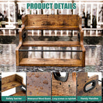 CARLA HOME 3-Tier Liquor Bottle Display Shelf Rack Bar Organizer for Whiskey, Wine, Coffee Syrups, Spirits & Bottles