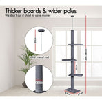 CARLA HOME Floor to Ceiling Cat Tree Tower  with Adjustable Height 230-286cm for Indoor Cats (Grey)