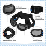 Dog Helmet Goggles, Small Size, Black - Front View