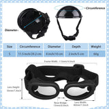 Dog Helmet Goggles, Small Size, Black - Top-Down View