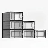 CARLA HOME 6-Pack Clear Stackable Shoe Storage Boxes - Black - Shoe Box Storage - Extra Image