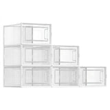 CARLA HOME 6-Pack Clear Stackable Shoe Storage Boxes - White - Shoe Box Storage - Extra Image