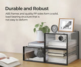 CARLA HOME 12-Pack Clear Stackable Shoe Storage Boxes - Black - Shoe Box Storage - Rear View