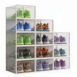 CARLA HOME 12-Pack Clear Stackable Shoe Storage Boxes - White - Shoe Box Storage