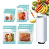 CARLA HOME Automatic Vacuum Sealer Kit - 10 Reusable Bags - White - Food Vacuum Set
