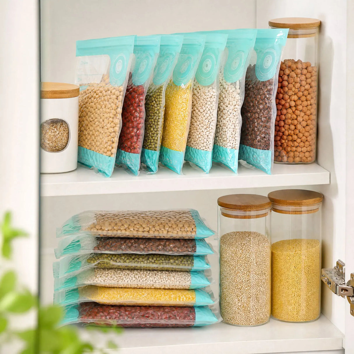 CARLA HOME Automatic Vacuum Sealer Kit - 10 Reusable Bags - White - Food Vacuum Set