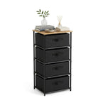 CARLA HOME 4 Drawer Fabric Storage Dresser - Steel Frame - Black - Storage Rack - Rustic