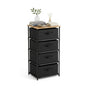 CARLA HOME 4 Drawer Fabric Storage Dresser - Steel Frame - Black - Storage Rack - Rustic