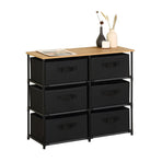 CARLA HOME 6 Drawer Fabric Storage Dresser - Steel Frame - Black - Storage Rack - Rustic