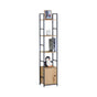 CARLA HOME 5 Tier Bookshelf with Cabinet - Brown - Storage Cabinet - Rustic - Steel