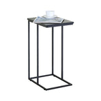 CARLA HOME C - Shape Side Table - Black Metal End Table - Classic - 2 - tier Side Table