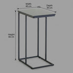CARLA HOME C - Shape Side Table - Black Metal End Table - Classic - 2 - tier Side Table