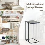 CARLA HOME C - Shape Side Table - Black Metal End Table - Classic - 2 - tier Side Table