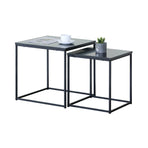 CARLA HOME Nesting Side Table Set of 2 - Black Steel Frame - Classic - Tables Living Room