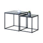 CARLA HOME Nesting Side Table Set of 2 - Black Steel Frame - Classic - Tables Living Room