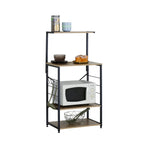 CARLA HOME 4 Tier Bakers Rack Microwave Stand - Oak Finish - Brown - Kitchen Rack
