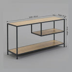 CARLA HOME Industrial Console Table - 3 Shelf Open Storage - Brown - Commodity Shelf