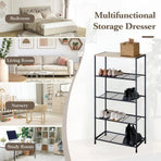 CARLA HOME 5 Tier Shoe Rack - Metal Mesh Organiser - Rustic Brown - Steel - Metal Mesh Shelves