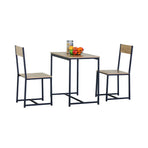 CARLA HOME 3 - Piece Dining Table Set - Square Table 2 Chairs - Brown - Dinning Table