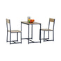 CARLA HOME 3 - Piece Dining Table Set - Square Table 2 Chairs - Brown - Dinning Table
