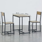 CARLA HOME 3 - Piece Dining Table Set - Square Table 2 Chairs - Brown - Dinning Table