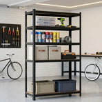 CARLA HOME 5 Tier Steel Shelving Unit - Garage Storage Shelf - Black - Modern