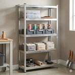 CARLA HOME 5 Tier Steel Shelving Unit - Garage Storage Shelf - Silver Modern