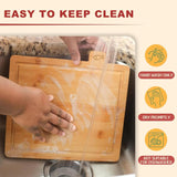 CARLA HOME Bamboo Cutting Board Set with Stand, 4 Pieces for Kitchen - 45-Degree Angle