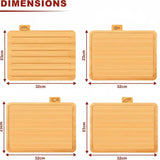 CARLA HOME Bamboo Cutting Board Set with Stand, 4 Pieces for Kitchen - Low Angle