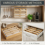 CARLA HOME Bamboo Wrap Organiser, 5 in 1 Dispenser with Cutter for Kitchen - Side View