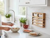 CARLA HOME Bamboo Wrap Organiser, 5 in 1 Dispenser with Cutter for Kitchen - Extra Image