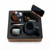 CARLA HOME Couch Cup Holder Tray, Wood Sofa Caddy, Antislip , Living Room