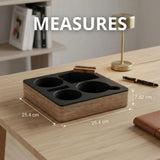 CARLA HOME Couch Cup Holder Tray, Wood Sofa Caddy, Antislip , Living Room - Close-Up Angle